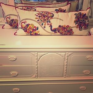 2 pier one peacock pillows